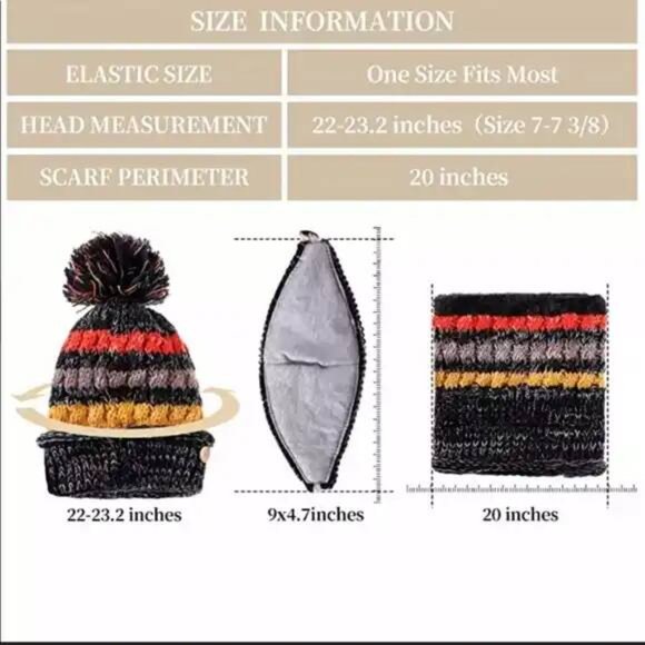 Black Winter Hat + Face Mask + Scarf main image 5